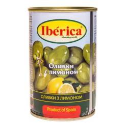 Овощная консервация Iberica Оливки зеленые фаршированные лимоном 300 г Фото