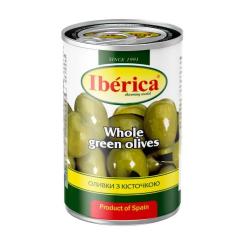 Овощная консервация Iberica Оливки зеленые с косточкой 420 г Фото