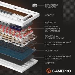 Клавиатура GamePro Genesis Warden MK160P Outemu Swithes USB White-Gre Фото 4