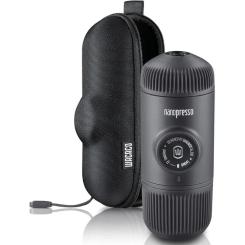 Кофеварка кемпинговая Wacaco Nanopresso з чохлом сіра Фото