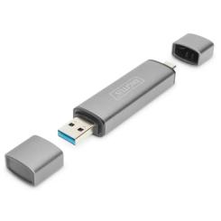 Считыватель флеш-карт Digitus USB-C/USB 3.0 SD/MicroSD Фото 1