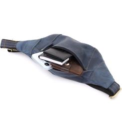 Сумка Shvigel З натуральної шкіри Синя Фото 6