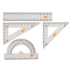 Линейка Yes набор линейка 15 см (4 предмета) Фото 1