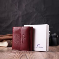Кошелек ST Leather З натуральної шкіри Бордовий Фото 9