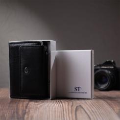 Кошелек ST Leather З натуральної шкіри Чорний Фото 10