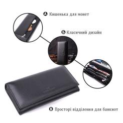 Кошелек ST Leather З натуральної шкіри Чорний Фото 3