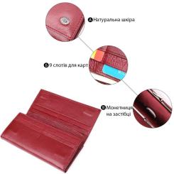 Кошелек ST Leather Из натуральной кожи Бордовый Фото 3