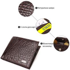 Портмоне Canpellini Из натуральной кожи Коричневое Фото 3