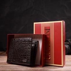 Портмоне Canpellini Из натуральной кожи Коричневое Фото 8