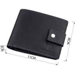 Портмоне Grande Pelle В винтажном стиле Черное Фото 2