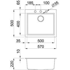 Мойка кухонная Elleci Q 105 on top black k86 Фото 1