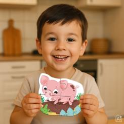 Пазл DoDo 4 в 1 Baby puzzle. Сельские животные Фото 5