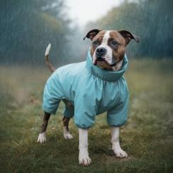 Дождевик для животных WAUDOG Clothes водонепроникний XS30 блакитний Фото 3