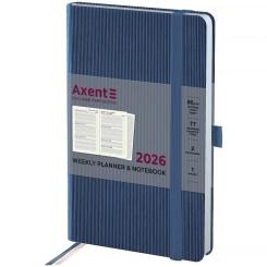 Еженедельник Axent датированный 2026 Partner Lines 125х195, голубой Фото