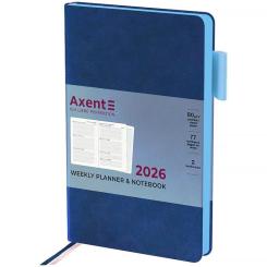 Еженедельник Axent датированный 2026 Partner Soft Muse 125х195, синий Фото