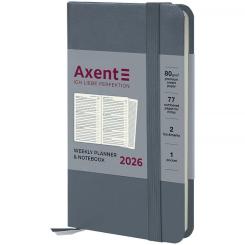 Еженедельник Axent датированный 2026 Pocket Strong 90х150, серый Фото