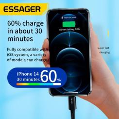 Дата кабель Essager USB-C to Lightning 0.5m 20W black Фото 2