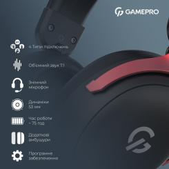 Наушники GamePro Asgard Freya Pro Wireless Black/Red Фото 11