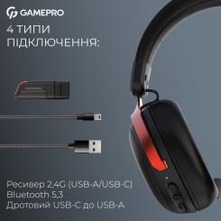 Наушники GamePro Asgard Freya Pro Wireless Black/Red Фото 5