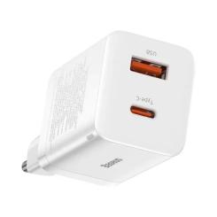 Зарядное устройство Baseus 1xUSB-C 30W + 1xUSB white Фото 3
