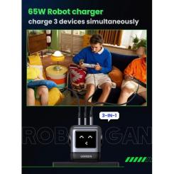 Зарядное устройство Ugreen 1xUSB + 2xUSB-C 65W GaN CD361 gray Фото 9