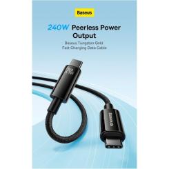 Дата кабель Baseus USB-C to USB-C 1.0m 240W Black Фото 6