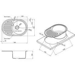 Мойка кухонная Kroner KompositGRA-7750 Фото 5