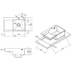Мойка кухонная Kroner Geburstet-7848RHM Фото 9