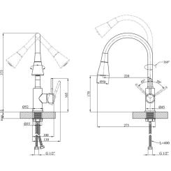 Смеситель Kroner Kuche-C132WHI Фото 8