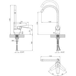 Смеситель Kroner Odra-C032GRA Фото 6