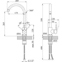 Смеситель Kroner Klassisch-WEI035 Фото 9