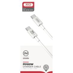 Дата кабель XO USB-C to USB-C 2.0m 100W white Фото 1