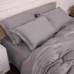 Постельное белье MirSon Tencel №06 Gray 200x220 Евро Фото 5
