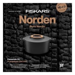 Кастрюля Fiskars Norden чавунна 6 л чорна Фото 5