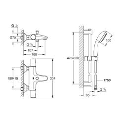 Душевой гарнитур Grohe QuickFix Precision Start Black Фото 6