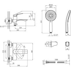 Душевой гарнитур Kroner Graz-GRP060 + змішувач Graz-GRP010 Фото 10