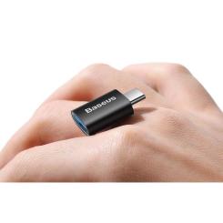 Переходник Baseus OTG USB 3.1 AF to USB-C black Фото 7