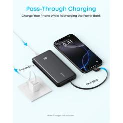 Батарея универсальная Anker 10000mAh, 22.5W, Built-In USB-C Cable, black Фото 3