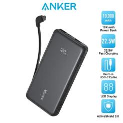 Батарея универсальная Anker 10000mAh, 22.5W, Built-In USB-C Cable, black Фото 4