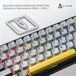 Клавиатура Ajazz AK680 MAX Magnetic Switch RGB USB Black Фото 4