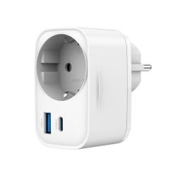 Зарядное устройство Gembird 1xUSB-C PD20W + 1xUSB QC3.0 + Schuko white Фото