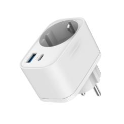 Зарядное устройство Gembird 1xUSB-C PD20W + 1xUSB QC3.0 + Schuko white Фото 2