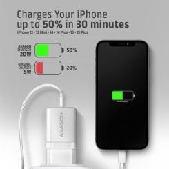 Зарядное устройство AXAGON 1xUSB QC3.0 + 1xUSB-C PD20W white Фото 7