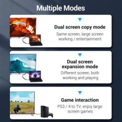 Кабель мультимедийный Vention HDMI M to HDMI M 1.0m 4K60Hz flat black Фото 4