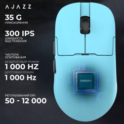 Мышка Ajazz AJ159P MC Wireless/Bluetooth/USB Charging Dock Blu Фото 11