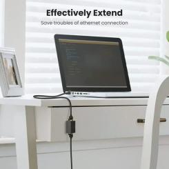 Сращиватель Ugreen RJ-45 NW114 Ethernet Cable Extender Adapter Black Фото 3