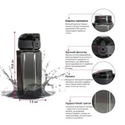 Бутылка для воды Line Art Paran 600 мл темно-зелений Фото 4