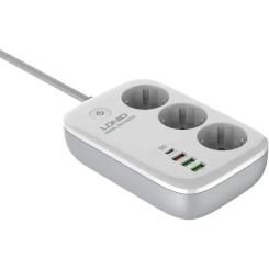 Сетевой фильтр питания LDNIO SEW3452 WiFi 3роз 3USB/1Type-C Фото 2