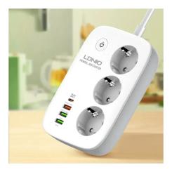 Сетевой фильтр питания LDNIO SEW3452 WiFi 3роз 3USB/1Type-C Фото 3