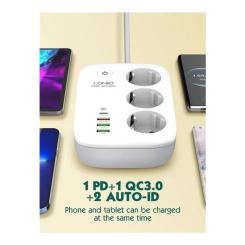 Сетевой фильтр питания LDNIO SEW3452 WiFi 3роз 3USB/1Type-C Фото 5